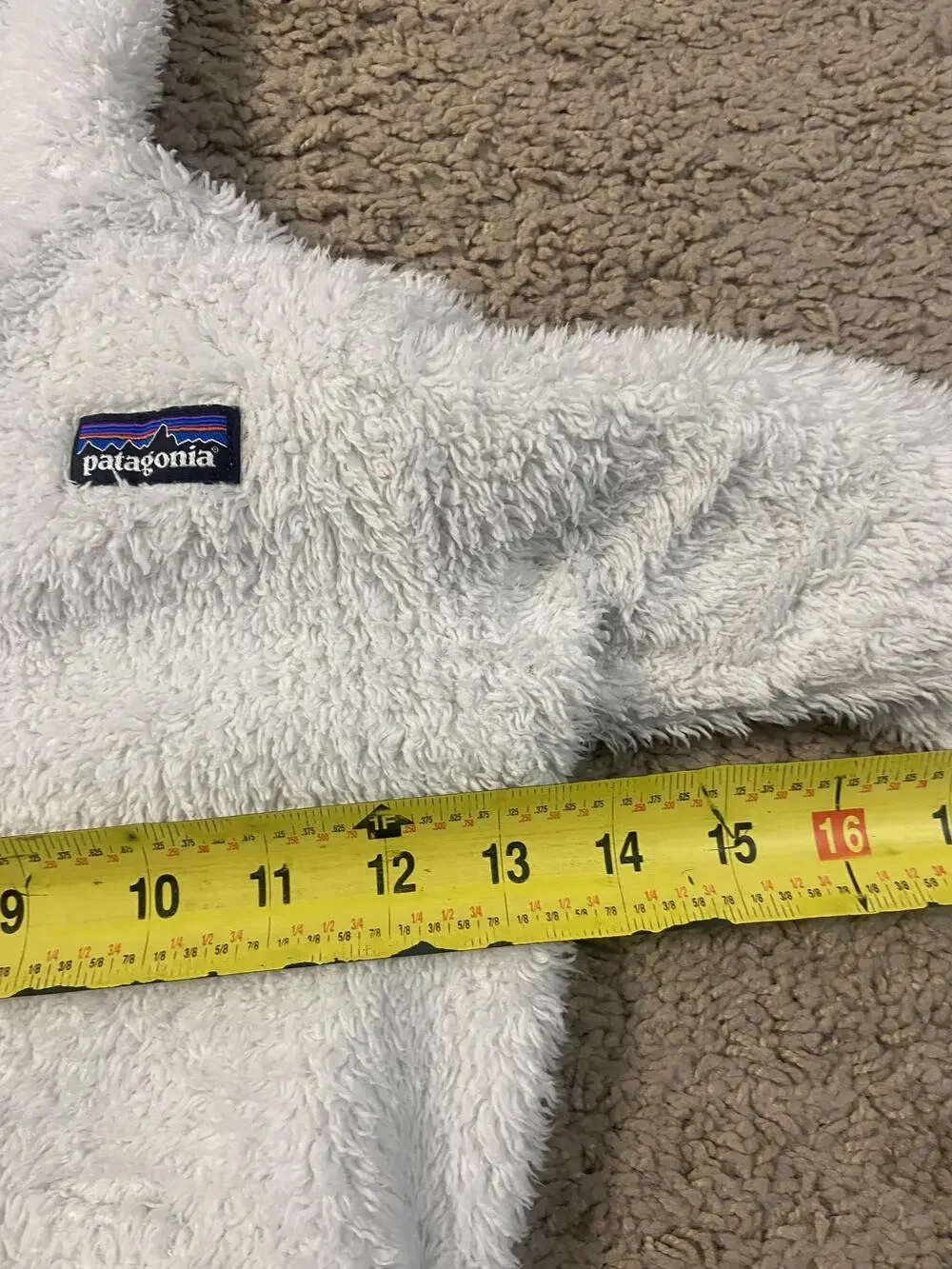 Patagonia Jacket Youth 4T White Fleece Hooded Full Zip Bear Ears Sherpa